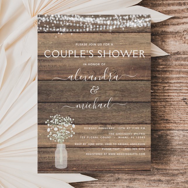 Budget Couple's Shower Rustic Invitation (Creator Uploaded)