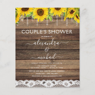 Budget Couple's Shower Sunflower Invitation Flyer
