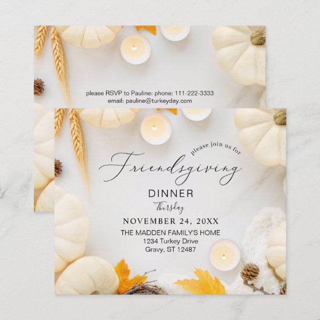 Budget Cozy Friendsgiving Dinner Pumpkin (Front/Back)