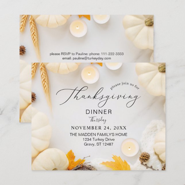 Budget Cozy Thanksgiving Dinner Pumpkin (Front/Back)