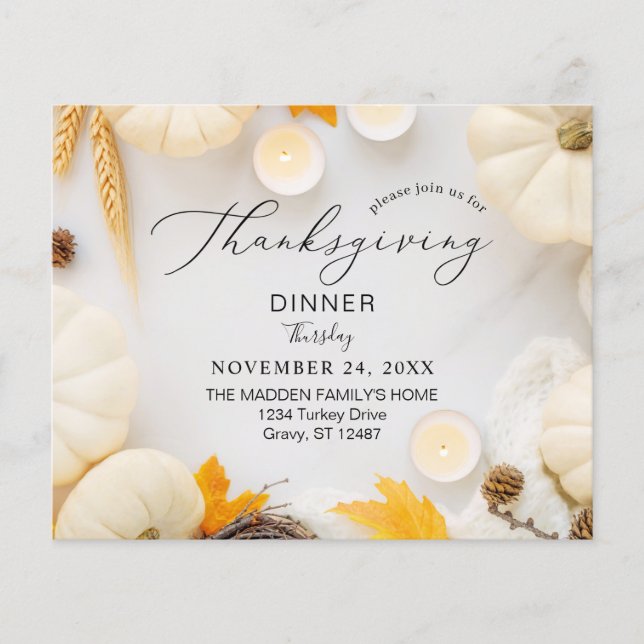 Budget Cozy Thanksgiving Pumpkin Dinner Flyer (Front)
