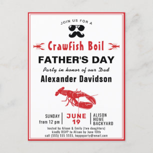 BUDGET Crawfish Boil Father's Day Photo Invitation Postcard