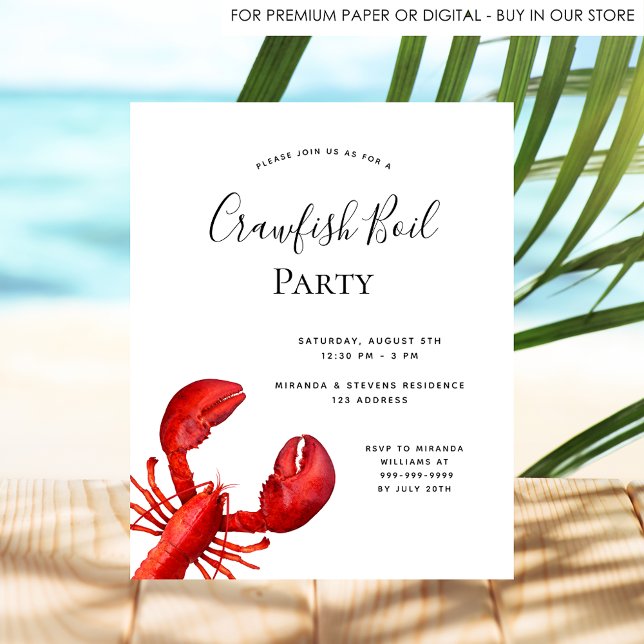 Budget crawfish boil party red lobster invitation (Creator Uploaded)