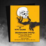 Budget Creepy Skull Halloween Invitation<br><div class="desc">Small 4.5" x 5.6" affordable Halloween paper flyers feature a spooky gloved hand holding a white skull. Fun for Halloween costume party invitations, kid's birthday party invitations, adult Halloween costume party invitations, just change the wording to fit your occasion. Printed on value 80 lb semi-gloss flyer paper available in 3...</div>