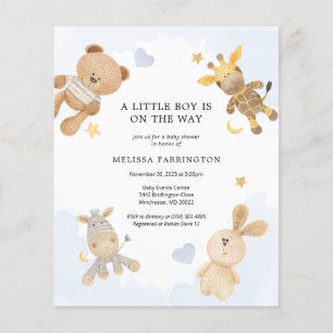 Budget Cuddly Toys Cute Baby Shower Invitation Flyer