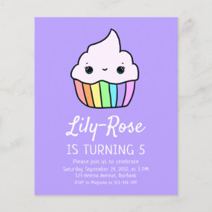 Budget Cupcake Kid's Birthday Party Invitation