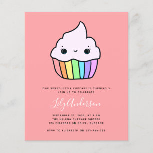 Budget Cupcake Kid's Birthday Party Invitation Flyer