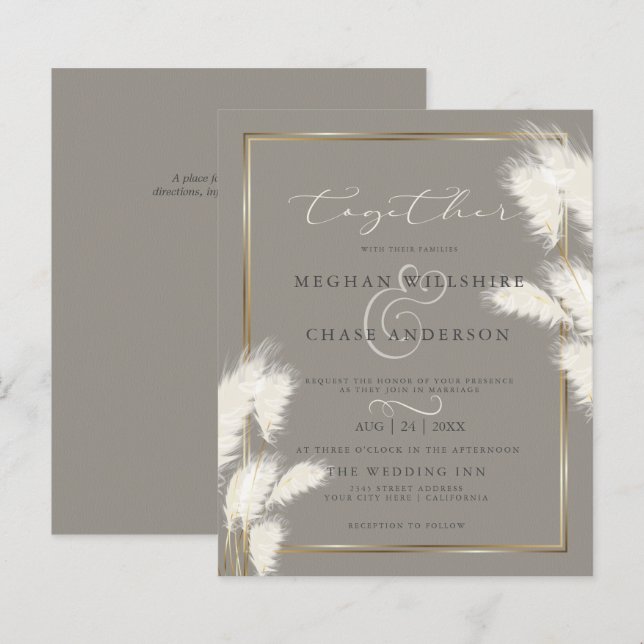 Budget Custom Abby3 Elegant Ivory Pampas Grass (Front/Back)