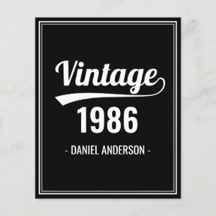 Budget Custom Birth Year Black Birthday Invitation