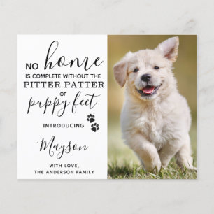 Budget Custom Photo New Pet Puppy Announcement 