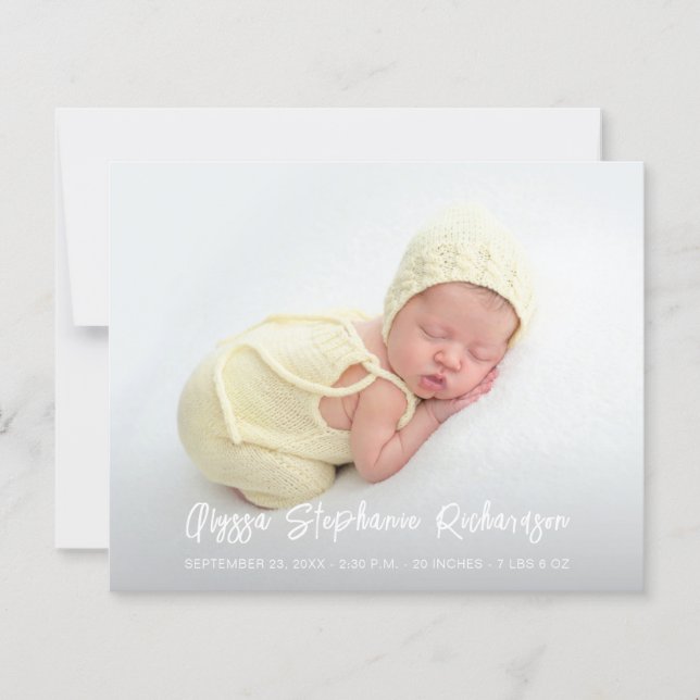 Budget Cute 4 Multi Photo Baby Announcement  (Front)