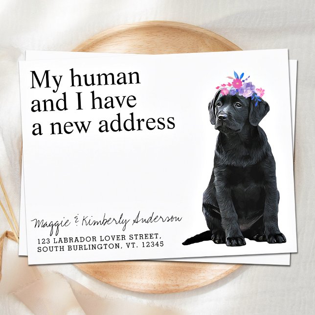 Budget Cute Black Labrador Dog Moving Announcement (Creator Uploaded)