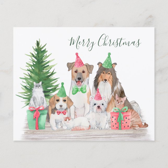 Budget Cute Christmas Animals Dog Cat Puppy Kitten (Front)