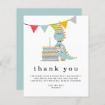 Budget Cute Dinosaur Cake Kids Birthday Thank you<br><div class="desc">Budget Cute Dinosaur Cake Kids Birthday Thank you. A budget price SMALLER 4.5” x 5.6” alternative. Available in a SEMI GLOSS 110 lb CARD STOCK which is the default option (recommended for invitations, similar to the thickness of a postcard), OR a SATIN FINISH 80 lb THINNER PAPER STOCK (more suited...</div>
