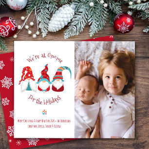 Budget Cute Gnome for Holidays Elf Photo Card Fun 