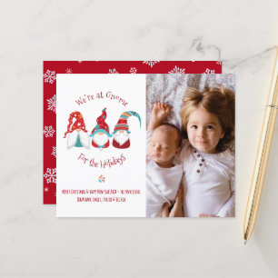 Budget Cute Gnome for Holidays Elf Photo Card Fun 