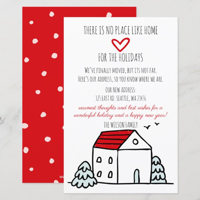 Budget Cute House Nous avons Déménagé Carte de vac (Devant / Derrière)