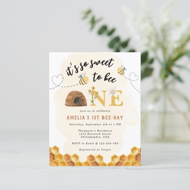 Budget Cute It’s so sweet to bee 1st bday photo (Standing Front)