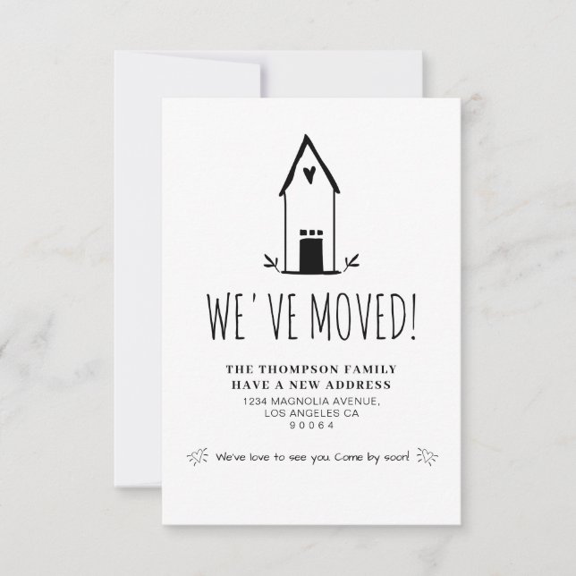 BUDGET Cute Minimal We've Moved New Address Moving Card (Front)