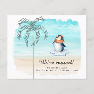 Budget Cute Penguin Florida Beach Nouvelle carte d