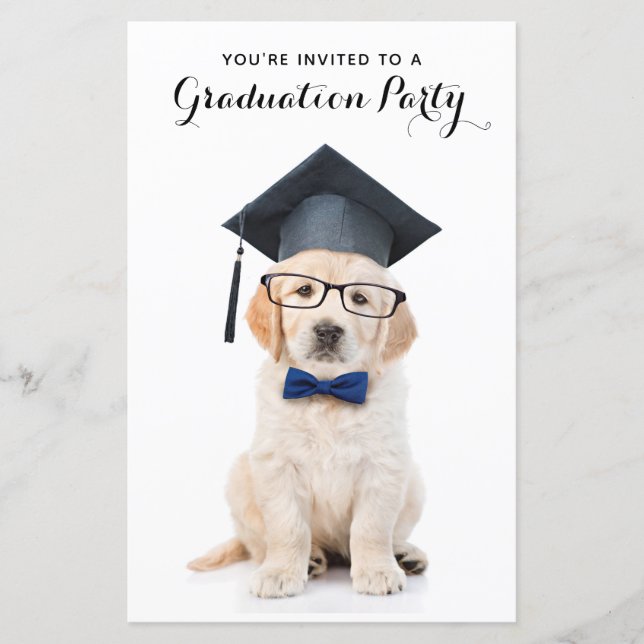 Budget Cute Puppy Dog Graduate Graduation (Front)