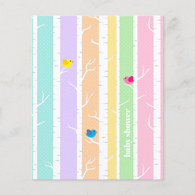 Budget Cute Woodland Forest Rainbow Baby Shower (Front)