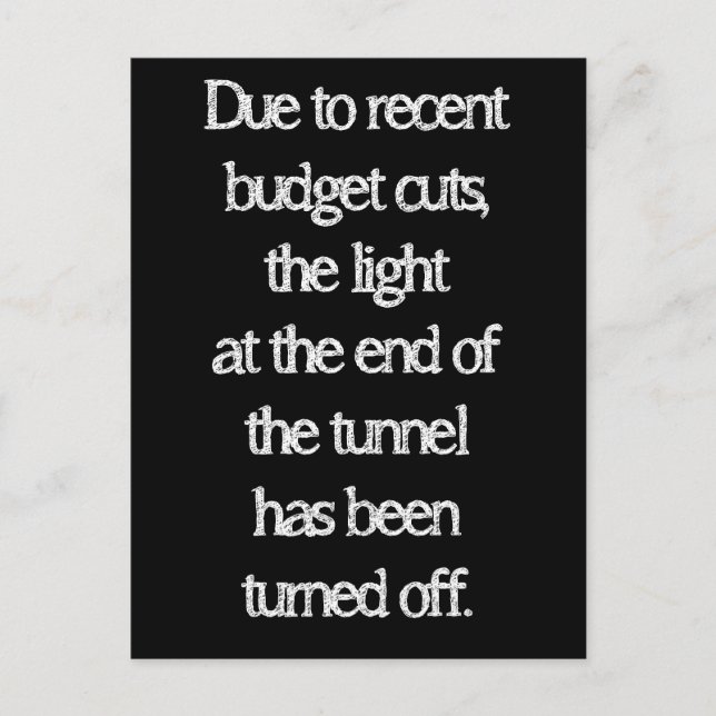 Budget Cuts Postcard (Front)