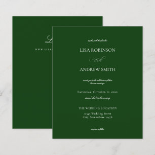 Budget Dark Green Calligraphy Wedding