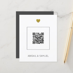 Budget Dark Grey QR Code Wedding Invitation