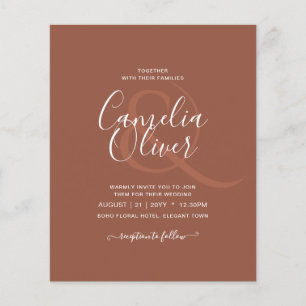 BUDGET Dark Terracotta Monochrome Wedding Flyer