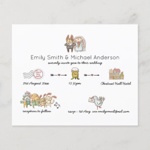 Budget Day of Wedding Timeline Modern Invitations