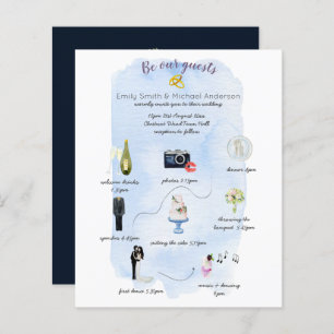 Budget Day of Wedding Timeline Modern Invitations