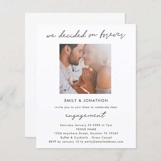 Budget Decided On Forever Photo Engagement Party (Front/Back)