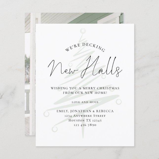 Budget Decking New Halls Tree Tint Christmas Card (Front/Back)