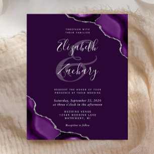 Budget Deep Purple Silver Agate Corners Wedding