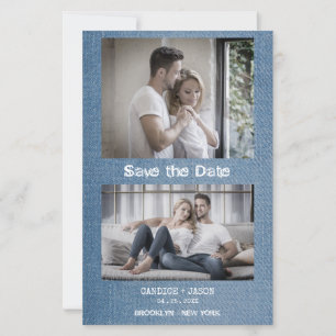 Budget Denim Texture Trendy Engaged Romantic Photo