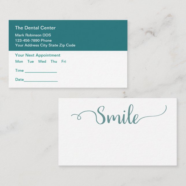 Budget Dental Office Appointment Cards (Front/Back)