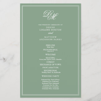 Budget Devoted Wedding Set in Basil Green Program  Flyer