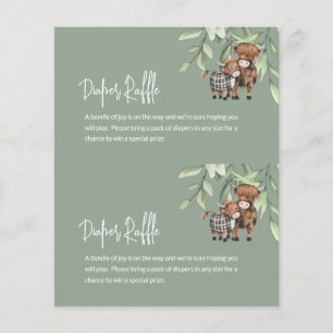 Budget Diaper Raffle Cow Greenery Card 2 in 1