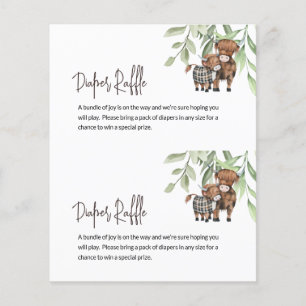 Budget Diaper Raffle Cow Greenery Card Centre Cut