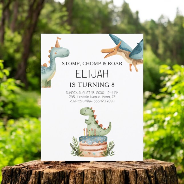 Budget Dinosaur Birthday Kids Party Invitation (Creator Uploaded)