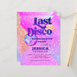 Budget disco bachelorette party invitation