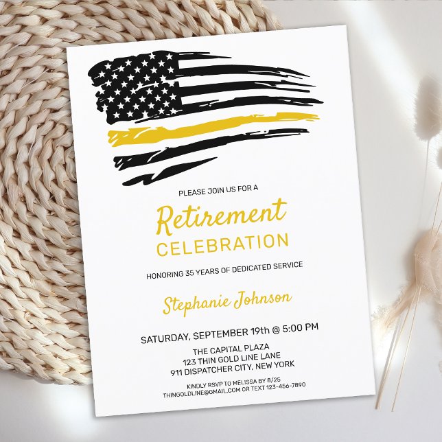 Budget Dispatcher Retirement Thin Gold Line Invite (Creator Uploaded)