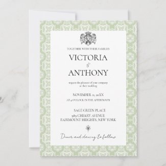 Budget DIY Elegant Sage Green Custom Photo Wedding