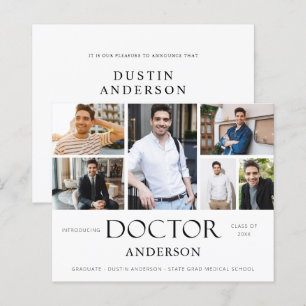 Budget Doctor Name 6 Photo Graduation Announcement