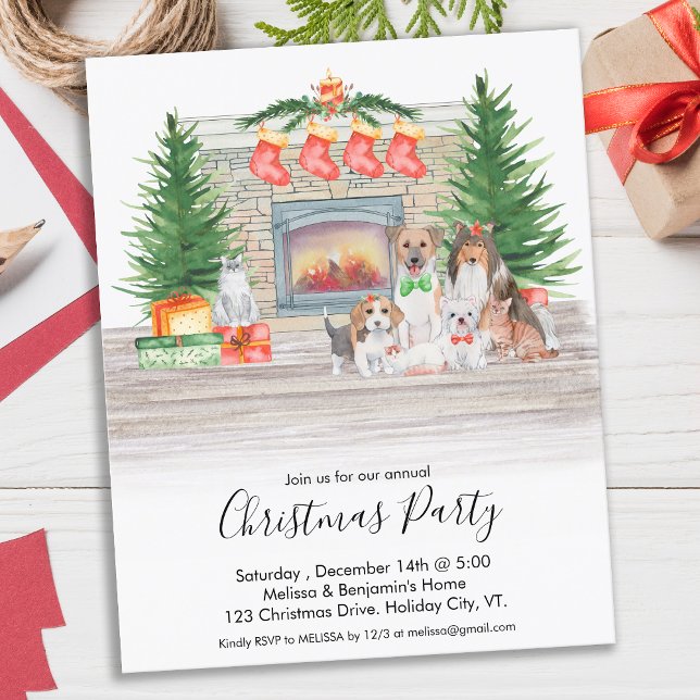 Budget Dog Lovers Cats Christmas Fireplace Party (Creator Uploaded)