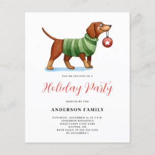 Budget Dog Sweater Christmas Holiday Invitation  Flyer