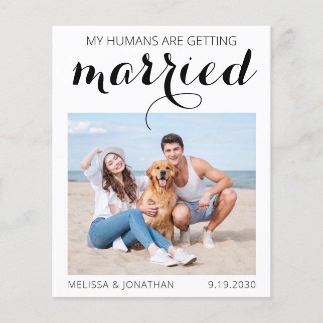 Budget Dog Wedding Photo Save The Date Invitation (Front)