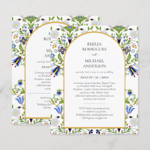 BUDGET Double Sided BILINGUAL Wedding Folk Art