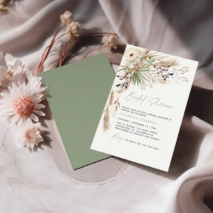 budget Douche nuptiale pampas gras invitation mode